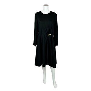 Vintage 70s Cocktail Dress Women's Extra Large Black Bombshell Rhinestone Waist